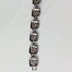 Vintage Avon Sierra Link Bracelet Faux Turquoise Beads Fold Over Clasp 1970’s