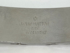 Authentic LOUIS VUITTON Silver Tone MONOGRAM CHAIN BRACELET M62486 w/ LV Box
