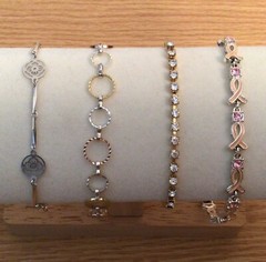 Lot Of 4 Signed Vintage AVON Bracelets Gold/Silver Tone Rhinestones Enamel