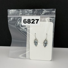 Vintage 925 Sterling Silver Blue Topaz Dangle Earrings French Wire