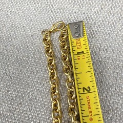 Vintage Necklace Christian Gold Tone Wired Cross Heavy Link Chain 30 Inches