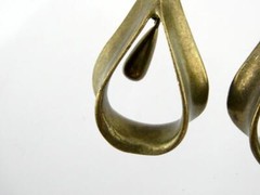 Vintage Donna Karan Brass Tone Metal Clip on Earrings DK Co Hallmark