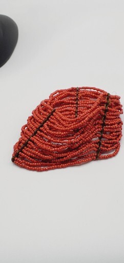 Multi Strand Seed Bead Coral Color Stretchable bracelet 7″ x 2″