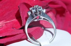 14k white gold sz 4 ring 0.94ct treated Ceylon sapphire diamond 4.0gr C-51