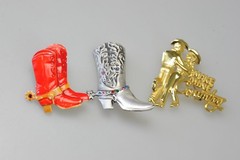 Cowgirl Brooch Lot western boot spur rhinestone enamel cowboy country dance HL8