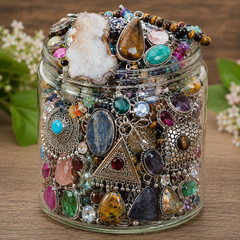 Mystery Jar Mixed Jewelry Lot Ethnic Vintage NO JUNK ALL WEARABLE 10 pc