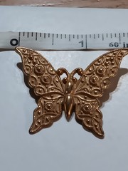 Miriam Haskell Vintage Gold-tone Butterfly Brooch