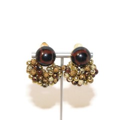 Unique Two Piece Vintage Lucite Clip on Earrings