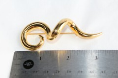 Vintage Goldtone Unique Spiral Design 3-1/8″ Brooch Pin