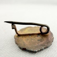 Antique Victorian Edwardian Brooch Pin C-Clasp Gold Tone Monogram L or P Tiny