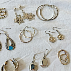Vintage Silver To Pierced Earrings Lot Of Over 30 Pairs! Hoop Dangle Post