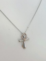 Cross Necklace/ Marked S925 On Tag_ Silver _ Gold Tone