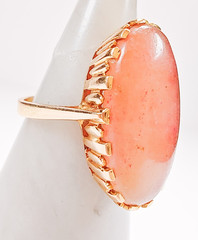 Antique 13/14K Gold Huge Strawberry Quartz Ring 21x11mm Oval Size 6.75 5.8 Grams