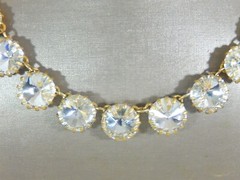 J CREW ANNA WINTOUR NECKLACE GEORGIAN COLLET RIVERIE RIVOLI CRYSTAL BRULEE VTG