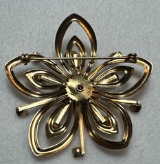 Vintage Coro, Brooks & Unbranded Brooch Lot of 6 Gold Tone Crystals Rhinestones