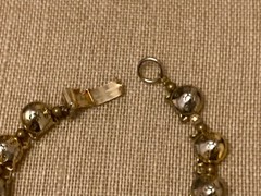 Vintage Cat Head Bead Bracelet 7.75″ Gold Tone & Silver Tone READ