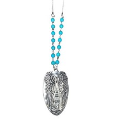 Angel Wings Long Pendant Necklace Boho Fairy Signed Coastal Cowgirl Jewelry 36″
