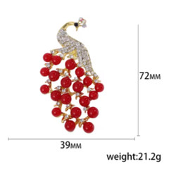 Vintage Style Peacock Bird Rhinestone Crystal White Bird Brooch Pin Pendant Gift