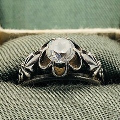 Soviet Engagement Ring Silver 875 Rock Crystal Size 5