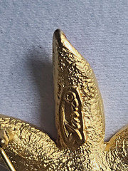 Signed Vintage Tona Gold Tone Poinsettia Brooch NEW OLD STOCK