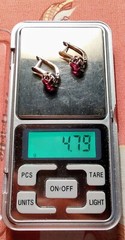 Vintage Corundum Earrings Silver 925 Women’s Jewelry, made in USSR