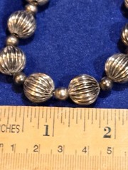 RARE Vintage Napier Silver Plated Metal Beads Bracelet 8.5″ Melon Ball