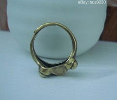 Retro Brass Frog Toad Statue Adjustable Ring US Size 6-8