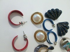 Vintage Earring Lot All Pierced Ears Some Enamel Retro 12 Pairs 1980s 1990s