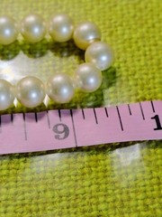 N500 Sterling Silver Clasp Faux Pearl Necklace 53g Ivory 9mm Vintage