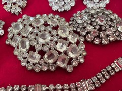 B David brooch and unsigned brooches earrings necklaces bling