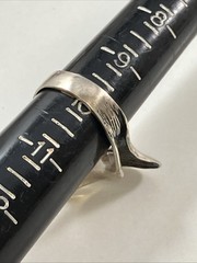Brutalist Contemporary Sterling Silver Flowing Wave Silhouette Ring Size 10