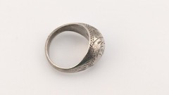Vintage Sterling Silver Dome Ring Engraved Floral Signet Style Bohemian Size 6.5