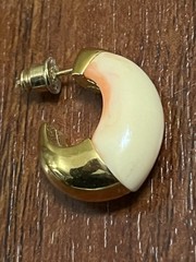 TRIFARI Signed Peach & Gold Set Pendant 20” Necklace & Earrings Vintage 60’s