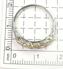 Antique Fancy Light Yellow Plat 18KY Cushion Diamond Wedding Band Size 6 EGL USA