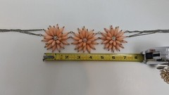 MCM Peachy Pink Large Triple Floral Statement Necklace