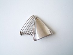 925 Sterling Silver Designer Brooch Theodor Klotz 3.4 G / 3.1 X 2.4 Cm