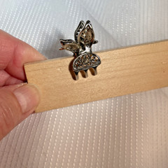 Hair Clip Bronze Swarovski Crystals Silver Bee Barrettes Bridal Statement NEW