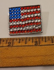 Vintage Jeweled American Flag Brooch Hat Pin Lapel Pin Patriotic USA – 1.03-in