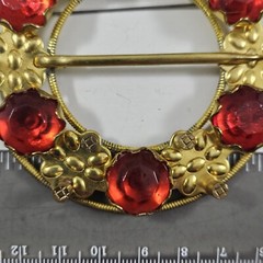 Big Latvia Brooch Sakta Tautas Terps Latvija Dress Red Stones Medieval Viking
