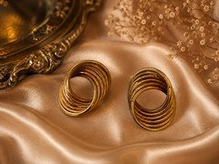 Vintage Gold Tone Swirl Earrings