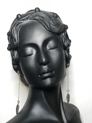 Vintage AGI .925 Sterling Silver Feather Chain Dangle Drop Post Earrings