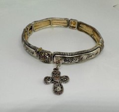 Vikki Carr Cross Bracelet Silver Certificate Of Authenticity I Can Do Everything