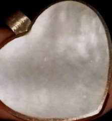 Heart Shaped Mother Of Pearl 925 Pendant No Chain Lots Of Markings Unique Beauty