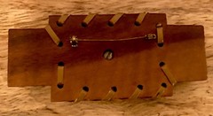 Vintage 1930’s Horse Western Equestrian Brooch Pin Hand Carved Wood Leather EUC