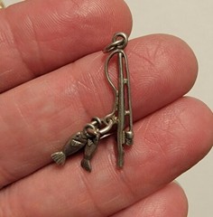 Choice Mid-Century Vintage Contemporary 3-D Sterling Silver Charms Articulated