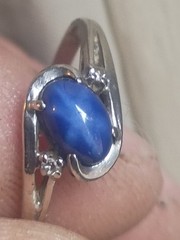 Vintage Lindy’s 14k White Gold Star Sapphire Diamond Cocktail Retro Ring Size 9