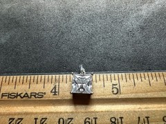 1.50g Vintage Sterling Silver 925 Square Cut Pendant Sparkling M