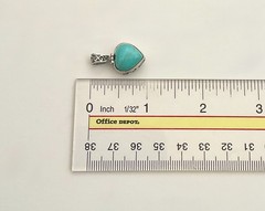 Vintage Sterling Silver 925 & Turquoise Heart Pendant