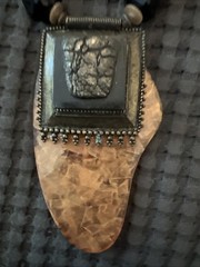 Vintage Anthony Alexander 5” Pendant Brown & Black Beaded Statement Necklace