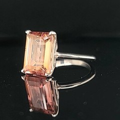 Vintage 14k white gold engagement ring 5.27ct. Natural Pink Tourmaline